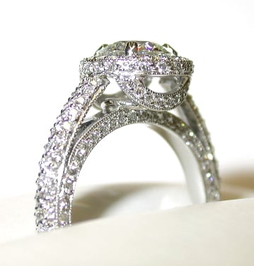 Pave Diamond Engagement Ring